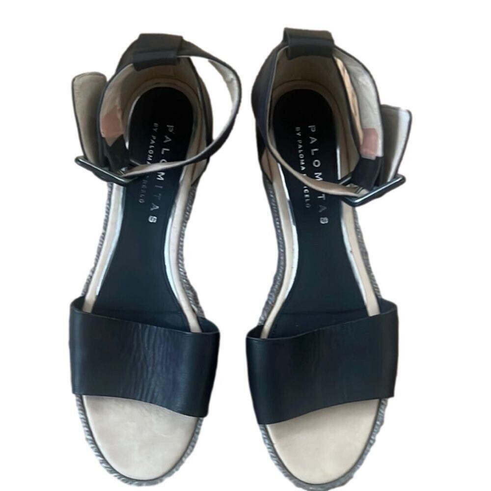 PALOMITAS BY PALOMITAS BARCELO WEDGE PLATFORM LEATHER SANDAL SIZE 41‎
